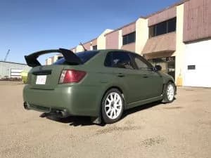 Matte Military Green Subaru STI