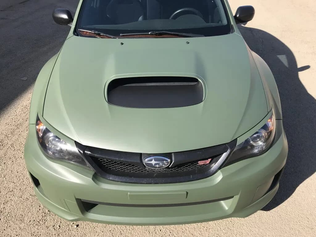 Matte Military Green Subaru STI