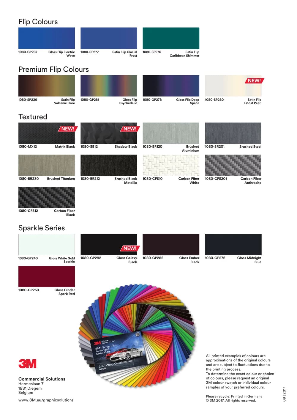 3M Wrap Film Series 1080 (replaced by 2080) colour catalogue preview