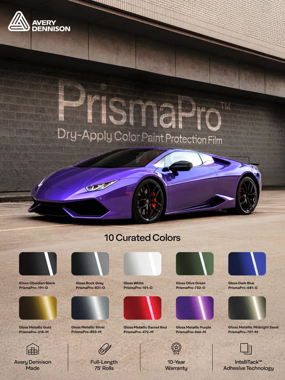 Avery Dennison PrismaPro Colour PPF colour guide preview