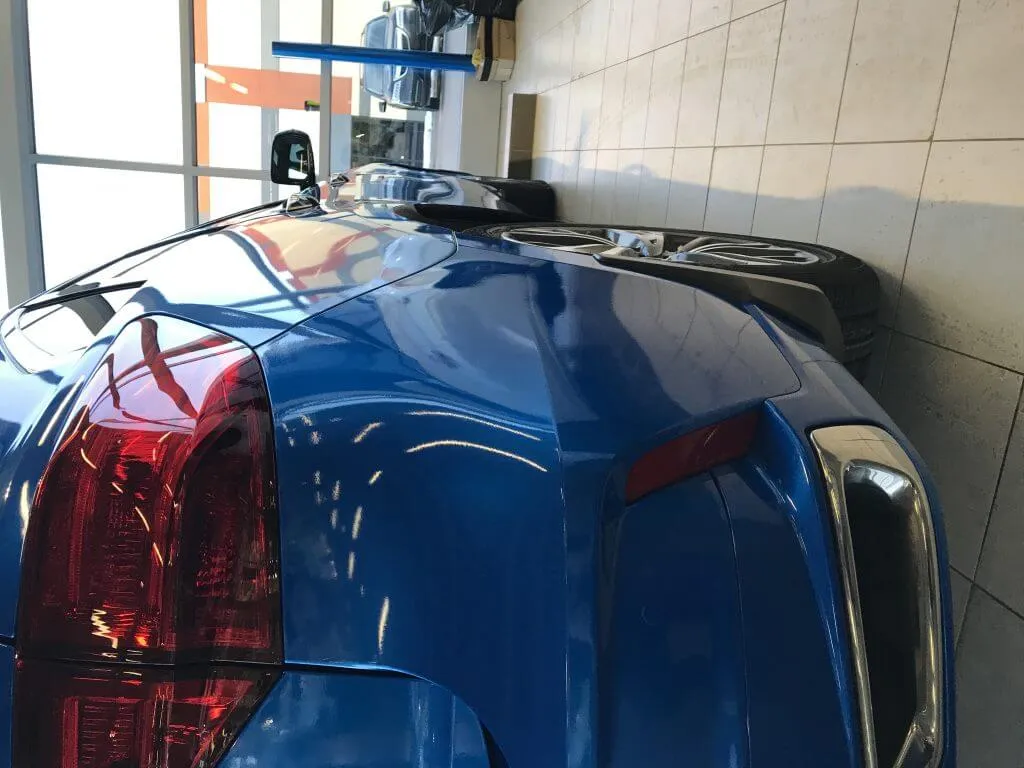 Full blue wrap on Acura MDX