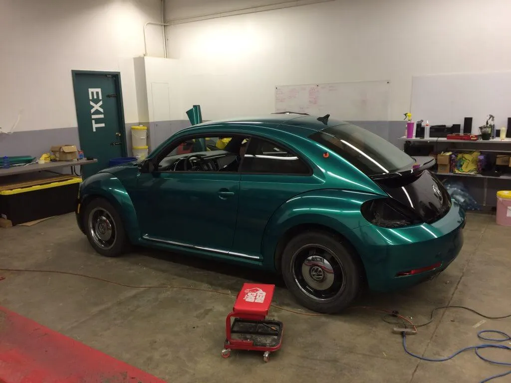 VW Beetle Green Car Wrap