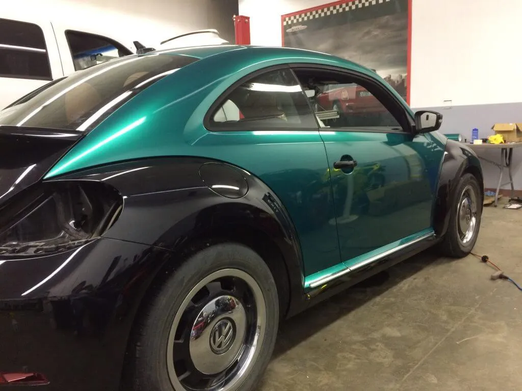 VW Beetle Green Car Wrap
