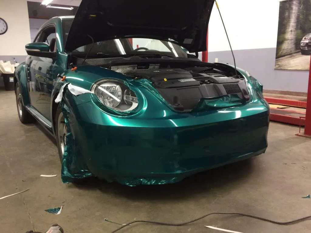 VW Beetle Green Car Wrap