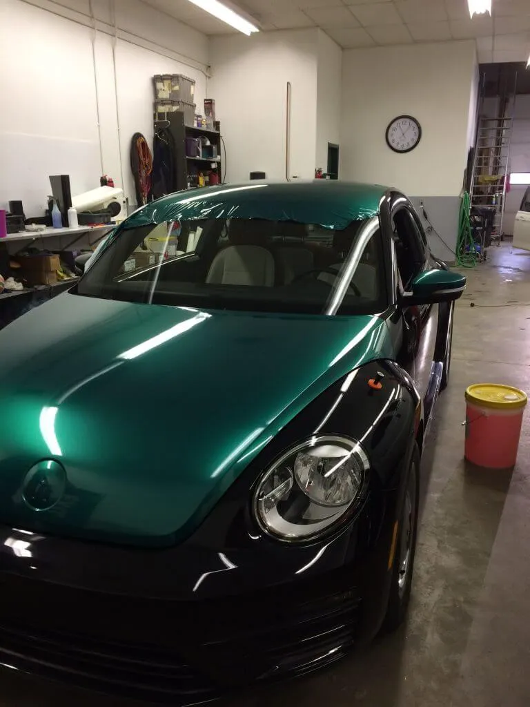 VW Beetle Green Car Wrap