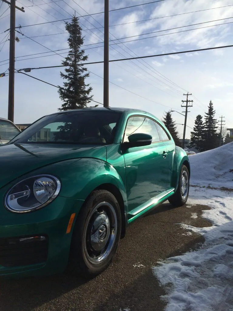 VW Beetle Green Car Wrap