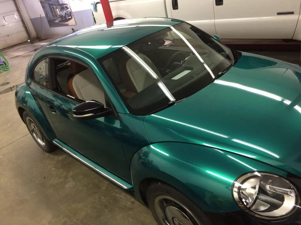 VW Beetle Green Car Wrap