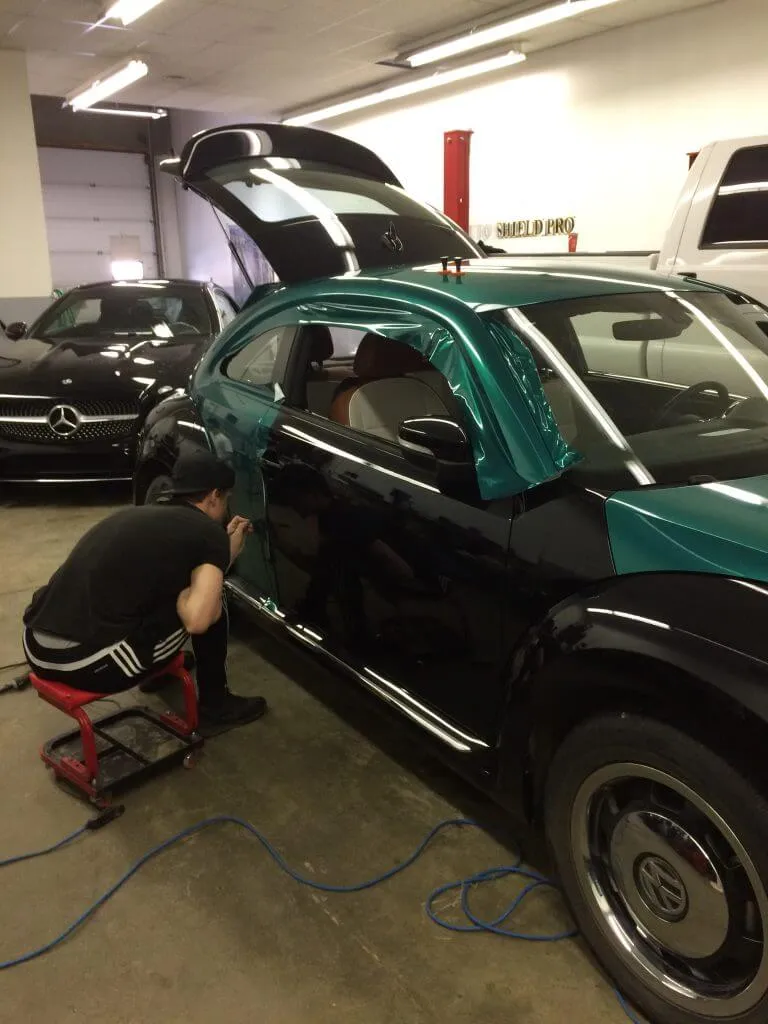 VW Beetle Green Car Wrap